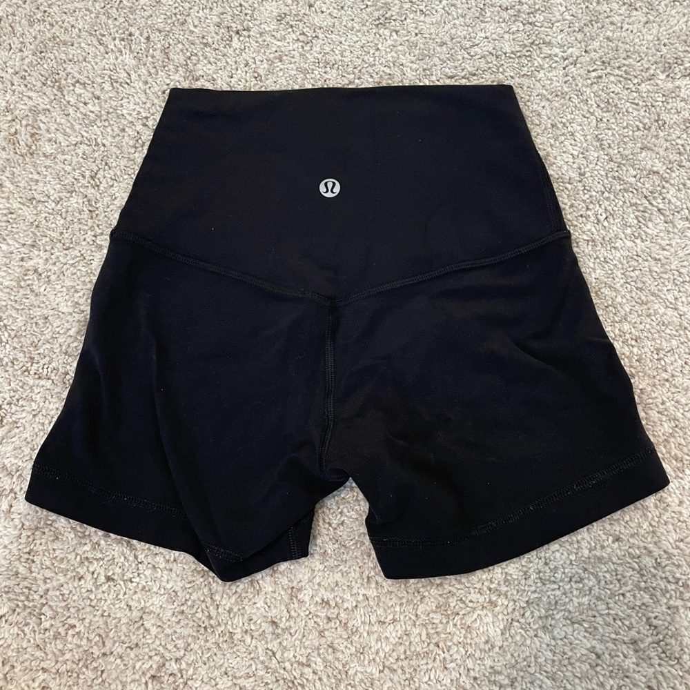 lululemon athletica black womens biker shorts